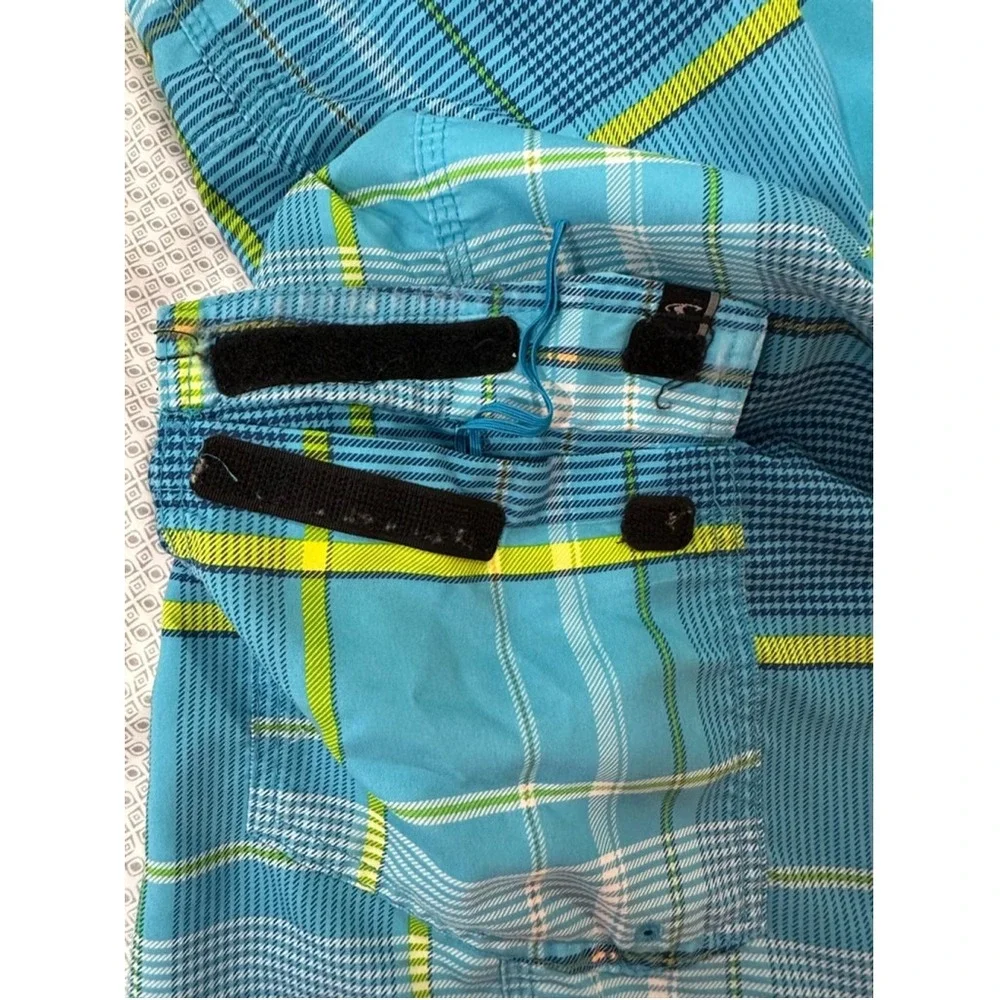 Men's O'Neill Blue Plaid Board Shorts Size‎ 38